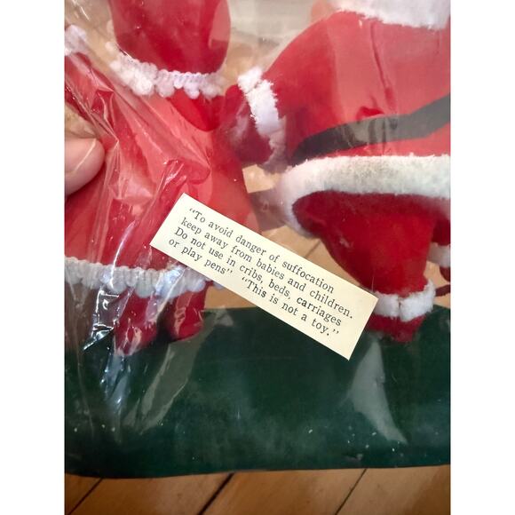 Vintage Flocked Dancing MR & MRS SANTA CLAUS Unused Original Package - Picture 7 of 7